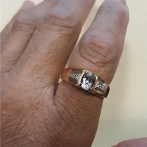 Mens morganite ring size 14 in rose gold over silver
